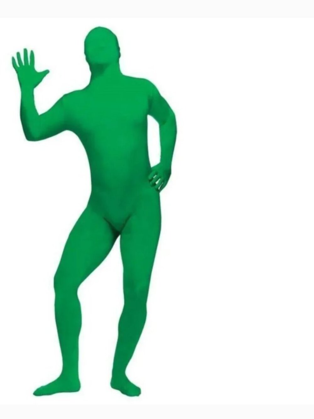 Green 2nd Skin Halloween Costume Medium 1 Pc Bodysuit Jumpsuit Zip Back Mens